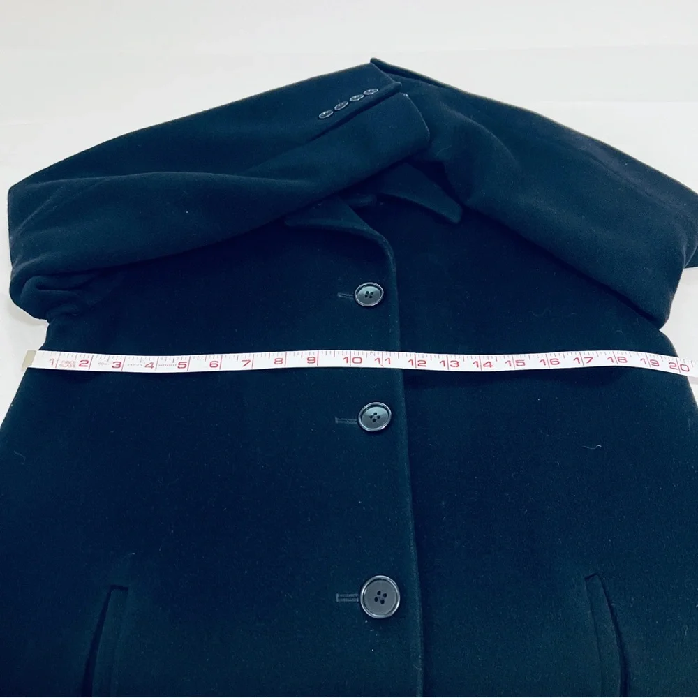 Vintage 1990s Calvin Klein 100% Merino Wool Single Breasted Walker Car Coat - 8 - Picture 5 of 15